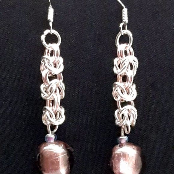 Handmade Byzantine Chainmaille Necklace & Earrings Set - Picture 3 of 12